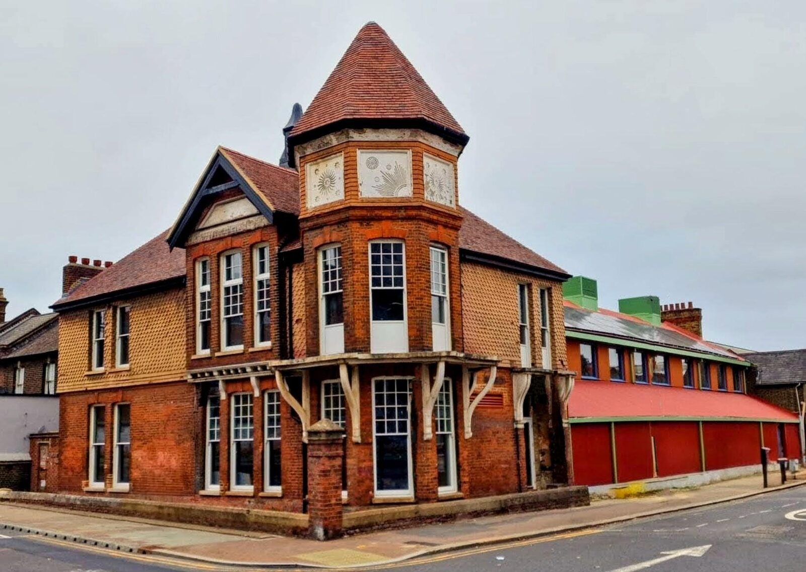 The restored Tate Institute on the corner of Wythes Road, Silvertown